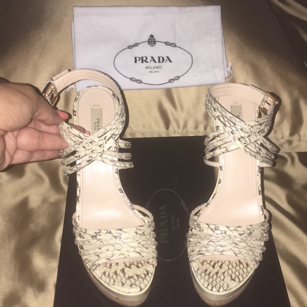 Prada snakeskin leather platform